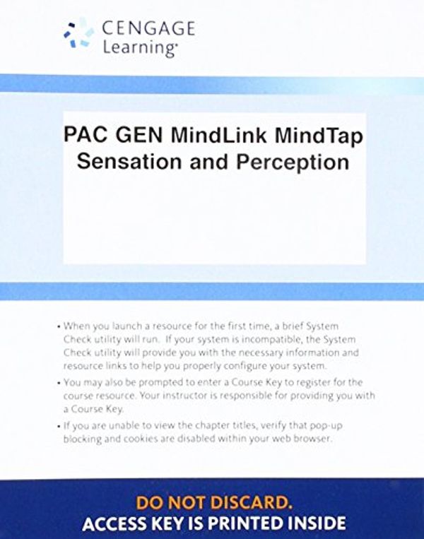 Cover Art for 9781305951334, LMS Integrated for MindTap Psychology, 1 term (6 months) Printed Access Card for Goldstein/Brockmole's Sensation and Perception, 10th by Unknown