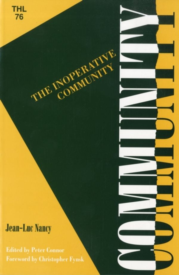 Cover Art for 9780816619245, An Inoperative Community by Jean-Luc Nancy