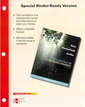 Cover Art for 9780077342456, Loose-Leaf Fundamentals of Corporate Finance Alternate Edition by Ross Stephen