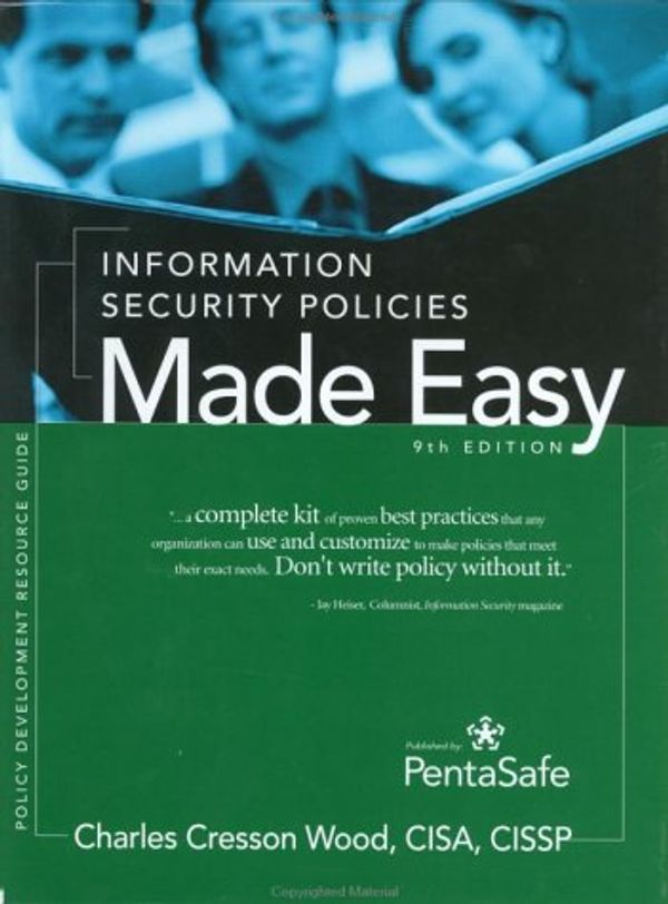 Cover Art for 9781881585091, Information Security Policies Made Easy Version 9 by Charles Cresson Wood