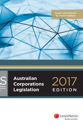 Cover Art for 9780409345827, Australian Corporations Legislation 2017 edition by LexisNexis