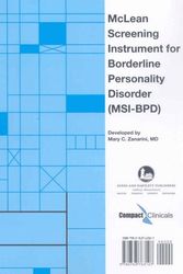 Cover Art for 9780763763107, McLean Screening Instrument for Borderline Personality Disorder (MSI-BPD) by Mary C. Zanarini