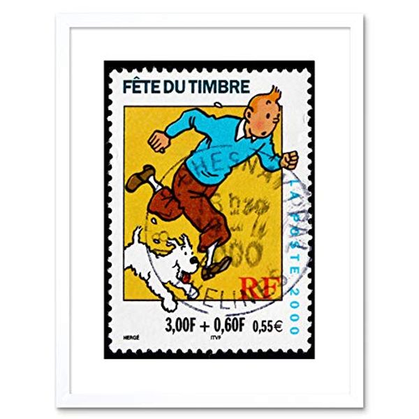 Cover Art for 5054757149494, The Art Stop Postage Stamp France Euro Tintin Snowy HERGE POSTMARKED Framed Print F97X5757 by 
