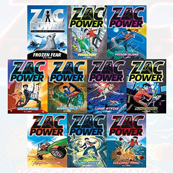 Cover Art for 9789123615728, Zac Power Series H I Larry Collection 10 Books Bundles (Volcanic Panic,Close Shave,Tomb of Doom,Mind Games,Lunar Strike,Swamp Race,Shock Music,Frozen Fear,Fossil Fury,Poison Island) by H I. Larry