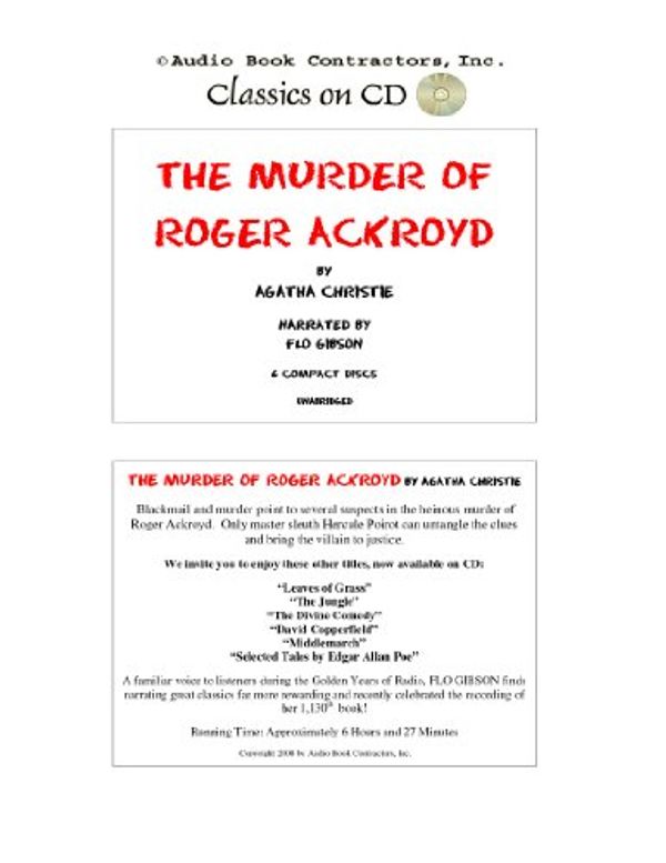 Cover Art for 9781556859878, The Murder of Roger Ackroyd by Agatha Christie