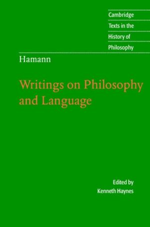 Cover Art for 9780521520676, Hamann: Writings on Philosophy and Language by 