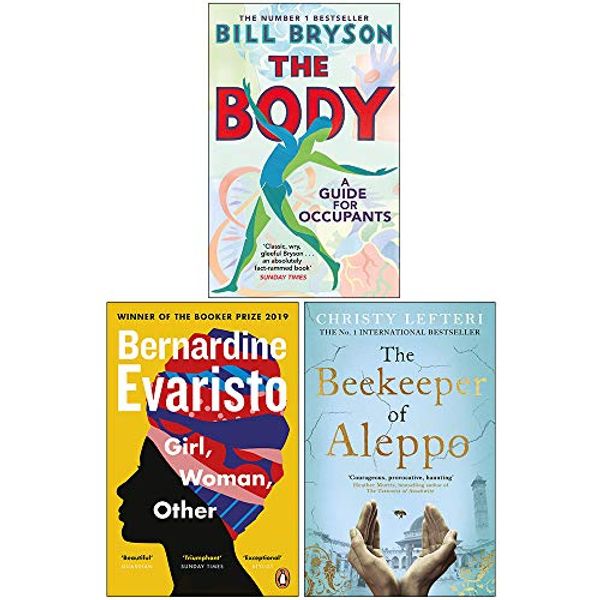 Cover Art for 9789124029579, The Body, The Beekeeper of Aleppo, Girl Woman Other 3 Books Collection Set by Bill Bryson, Christy Lefteri, Bernardine Evaristo