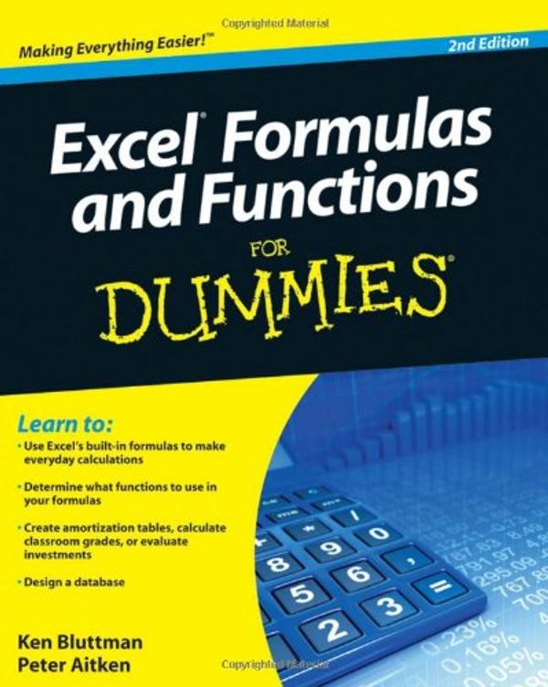 Cover Art for 9780470568163, Excel Formulas and Functions For Dummies by Ken Bluttman, Peter G. Aitken