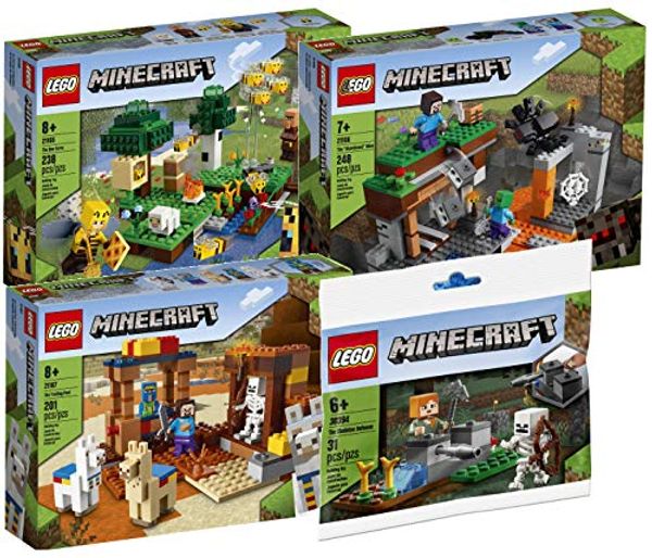 Cover Art for 0611851687915, Exclusive Set Lego Minecraft: The Bee Farm, The Abandoned Mine, The Trading Post and The Skeleton Defense Bundle by Unknown