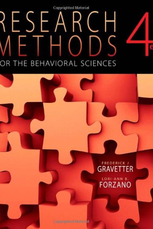 Cover Art for 9780495509783, Research Methods for the Behavioral Sciences by Frederick J Gravetter