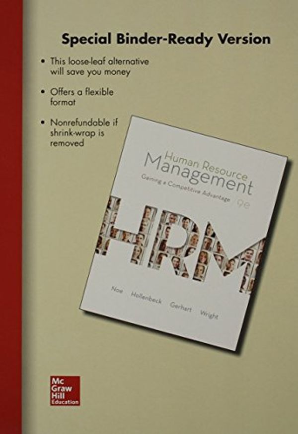 Cover Art for 9781259181917, Loose Leaf Human Resource Management with Connect Access Card by Noe, Raymond Andrew, Hollenbeck, John R, Gerhart Dr, Barry, Wright, Dr Patrick M