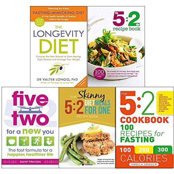 Cover Art for 9789123685875, Longevity diet, 5 2 diet recipe book, five two for a new you, 5 2 diet meals for one and 5 2 cookbook 5 books collection set by Dr. Valter Longo, Australian Womens Weekly, Janet Menzies, CookNation, Angela Dowden