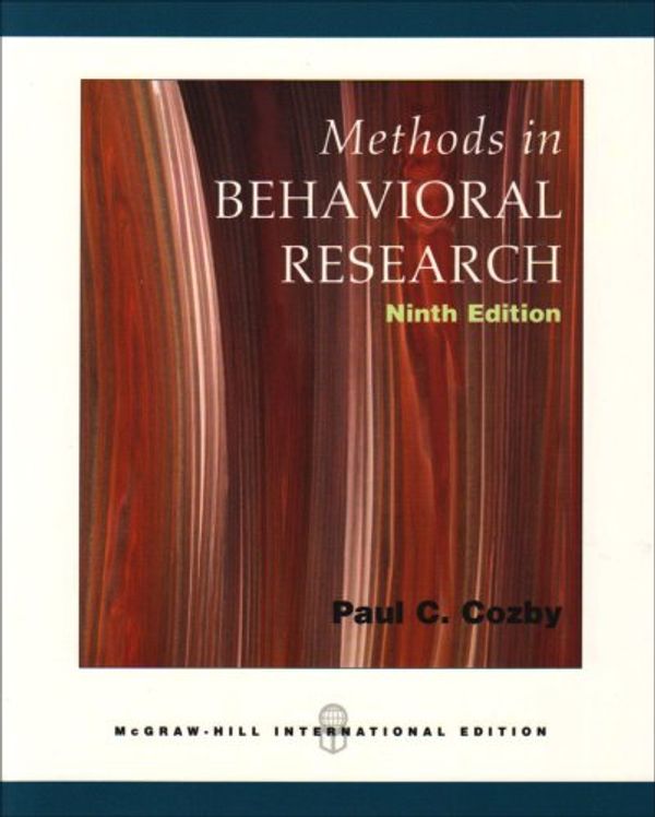 Cover Art for 9780071109635, Methods in Behavioral Research: WITH Powerweb by Paul C. Cozby