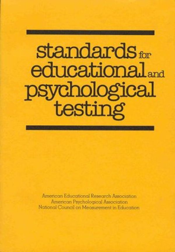 Cover Art for 9780912704951, Standards for Educational and Psychological Testing by American Psychological Association