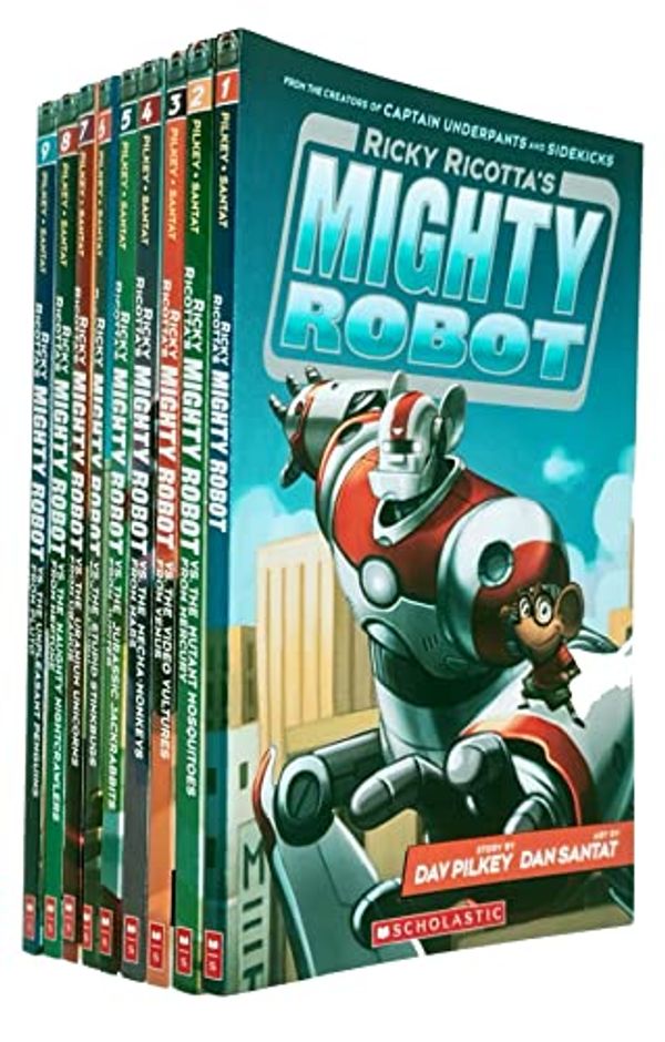 Cover Art for 9789124192013, Ricky Ricotta Mighty Robot Collection 9 Books Set By Dav Pilkey (Ricky Ricotta's Mighty Robot, The Mutant Mosquitoes from Mercury, The Video Vultures from Venus, the Mecha-Monkeys from Mars & More) by Dav Pilkey