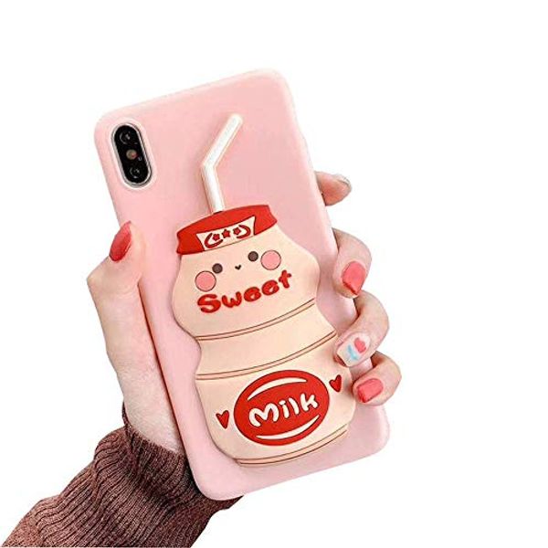 Cover Art for 0778957831694, ICI-Rencontrer Super Creative Cute 3D Sweet Milk Bottle Drinking Straw Pattern iPhone XR Case Summer Fresh Flexible TPU Cover Shockproff Anti-Scratch Case Pink by 