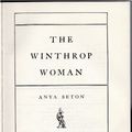 Cover Art for 9780395081761, The Winthrop Woman by Anya Seton