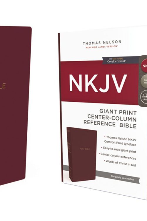 Cover Art for 9780785217718, NKJV, Reference Bible, Center-Column Giant Print, Leather-Look, Burgundy, Red Letter Edition, Comfort Print by Thomas Nelson