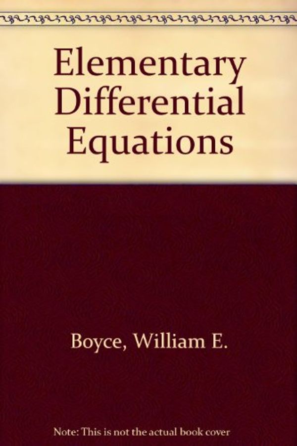 Cover Art for 9780471078944, Elementary Differential Equations by William E. Boyce