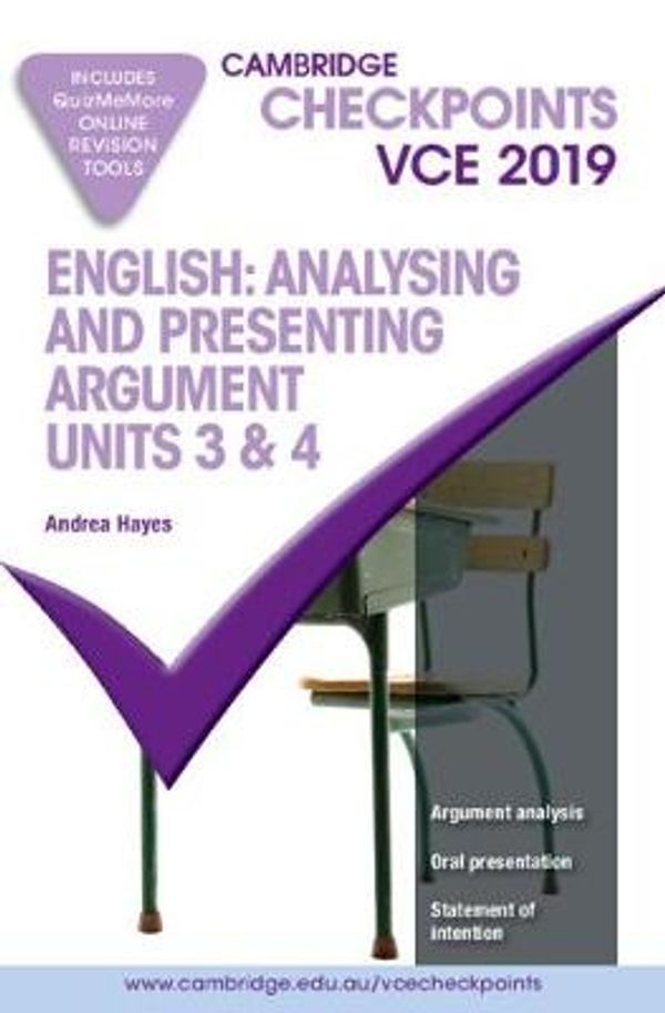 Cover Art for 9781108467667, Cambridge Checkpoints VCE English: Analysing and Presenting Arguments Units 3 and 4 2019 and QuizMeMore by Andrea Hayes