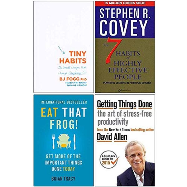 Cover Art for 9789123966905, Tiny Habits The Small Changes That Change Everything, The 7 Habits of Highly Effective People, Getting Things Done, Eat That Frog 4 Books Collection Set by Bj Fogg, Stephen R. Covey, Brian Tracy David Allen