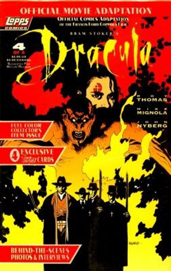 Cover Art for B008A1UEZW, Bram Stoker's Dracula Issue 4 Topps Comics (1992) with free trading cards (refBOB159) by Roy Thomas & Mike Mignola