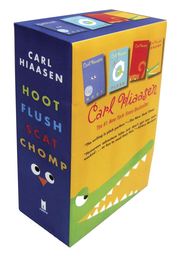 Cover Art for 9780385371940, Hiaasen 4-Book Trade Paperback Box Set (Chomp, Flush, Hoot, Scat) by Carl Hiaasen