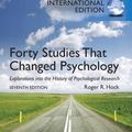 Cover Art for 9780205927333, Forty Studies That Changed Psychology by Roger R. Hock