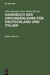 Cover Art for 9783111234564, Bresslau, Harry; Klewitz, Hans-Walter by Harry Breßlau