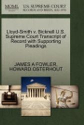 Cover Art for 9781270309345, Lloyd-Smith V. Bicknell U.S. Supreme Court Transcript of Record with Supporting Pleadings by James A Fowler