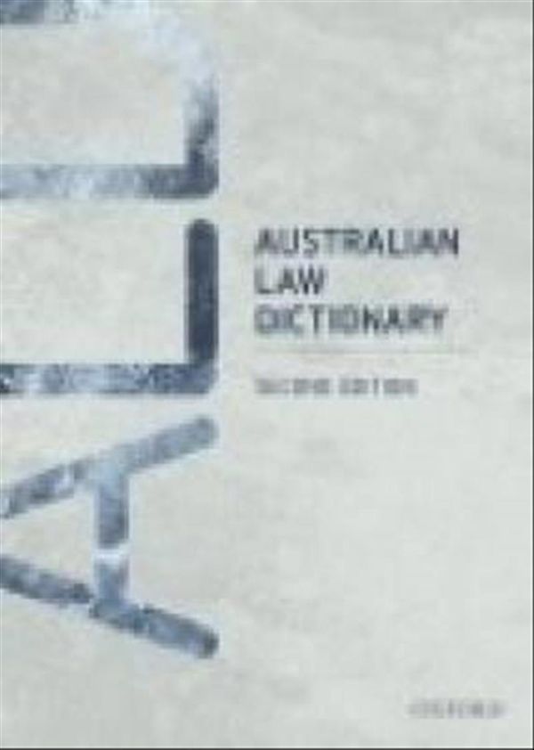 Cover Art for 9780195518511, Australian Law Dictionary by Trischa Mann