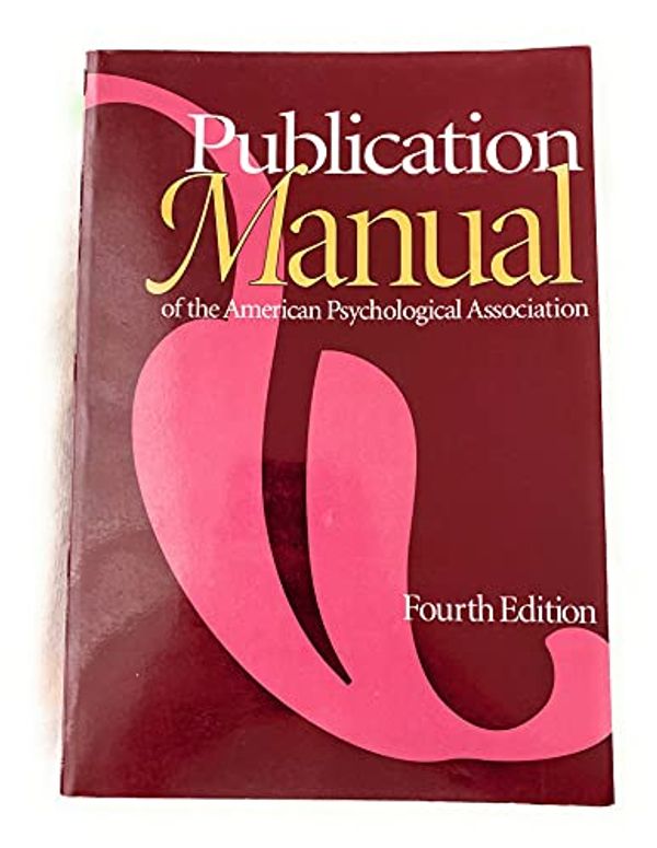 Cover Art for B002C8DOVU, Publication Manual of the American Psychological Association, Fourth Edition by Unknown