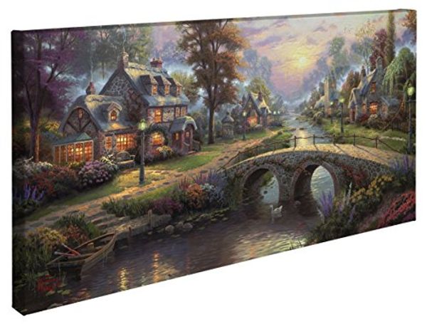Cover Art for B017QZ1K78, Thomas Kinkade Sunset on Lamplight Lane 16 x 31 Gallery Wrapped Canvas by Unknown