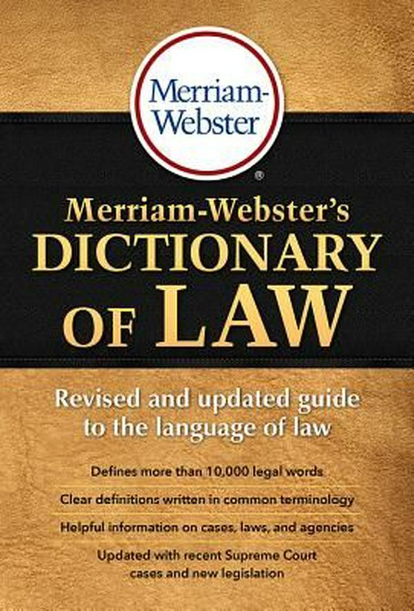 Cover Art for 9780877797357, Merriam-Webster's Dictionary of Law by Merriam-Webster