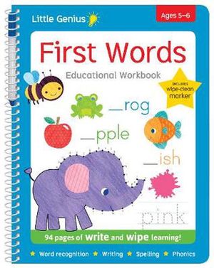 Cover Art for 9780655211099, Little Genius Write and Wipe Bind Up - First Words by Lake Press