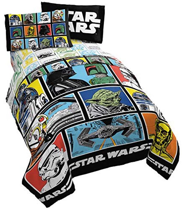 Cover Art for 0032281413026, Star Wars Classic Grid 5 Piece Full Bed Set - Includes Reversible Comforter & Sheet Set - Bedding Features Luke Skywalker - Super Soft Fade Resistant Microfiber (Official Star Wars Product) by Unknown