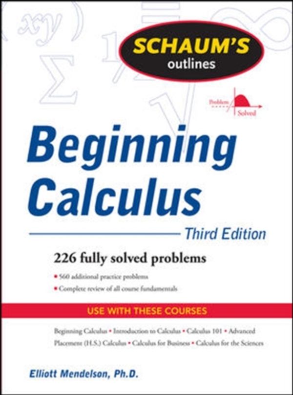 Cover Art for 9780071635356, Schaum's Outline of Beginning Calculus by Elliott Mendelson