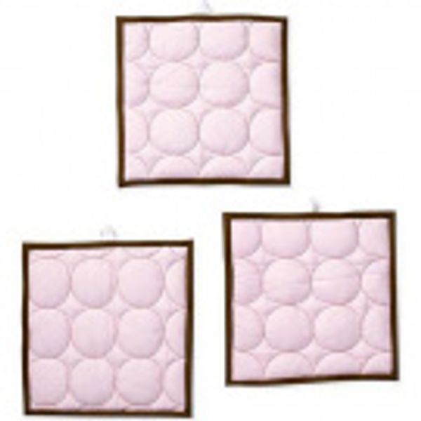 Cover Art for 8903243005523, Bacati Quilted Circles Pink & Chocolate 3-Piece Wall Hangings by Bacati