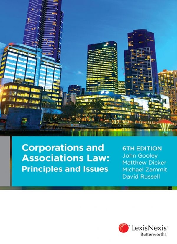 Cover Art for 9780409341713, Corporations and Associations Law by Dicker Gooley