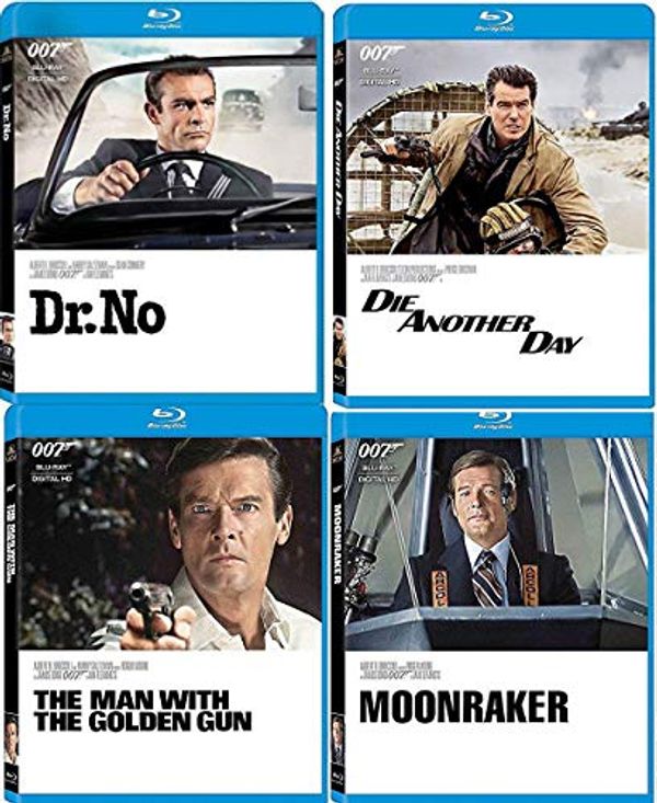 Cover Art for 0720780808893, First Bond Dr. No Sean Connery 007 James & Roger Moore Blu Ray Collection Moonraker / Man with the Golden Gun + Die Another Day Pierce Brosnan 4 film Action Movie Set by 