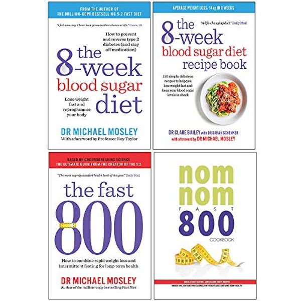 Cover Art for 9789124015510, The 8-Week Blood Sugar Diet, The 8-Week Blood Sugar Diet Recipe Book, The Fast 800, Quick & Easy Fasting Nom Nom Fast 800 Cookbook 4 Books Collection Set by Michael Mosley, Dr. Clare Bailey, Iota
