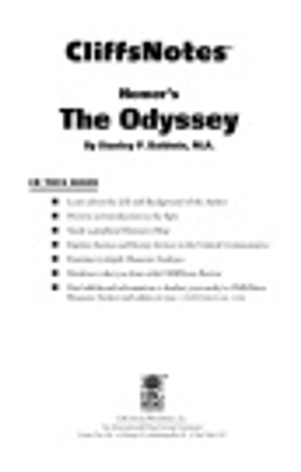 Cover Art for 9785551194071, CliffsNotes The Odyssey by Stanley P. Baldwin