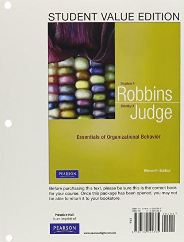 Cover Art for 9780132545365, Essentials of Organizational Behavior, Student Value Edition by Stephen Robbins