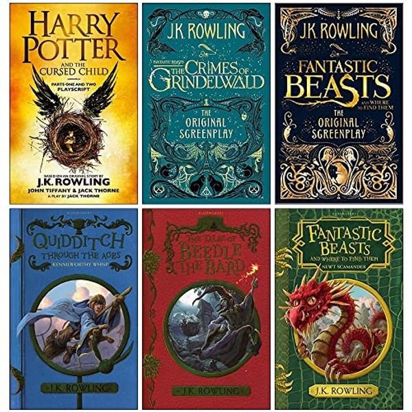 Cover Art for B09V5HWW9Z, J.K. Rowling (Harry Potter and the Cursed Child Parts One and Two, Fantastic Beasts The Crimes of Grindelwald,The Original Screenplay,Quidditch Through the Ages and more) 6 Books Collection Set by J.K. Rowling