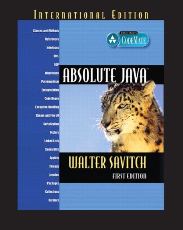 Cover Art for 9780321242655, Absolute Java (International Edition) by Walter Savitch