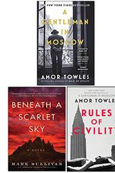 Cover Art for 9789123949113, A Gentleman in Moscow, Beneath a Scarlet Sky, Rules of Civility 3 Books Collection Set by Amor Towles, Mark Sullivan, Amor Towles