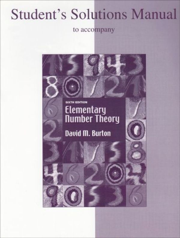 Cover Art for 9780073219622, Student's Solutions Manual to Accompany Elementary Number Theory by David M. Burton