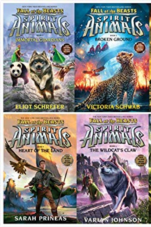 Cover Art for B084HMZN8H, Spirit Animals: Fall of the Beasts Series Complete Books Set (8 Books) - Immortal Guardians, Broken Ground, The Return, The Burning Tide, Heart of the Land, The Wildcat's Claw, Stormspeaker, The Drago by Eliot Schrefer, Sarwat Chadda, Varian Johnson