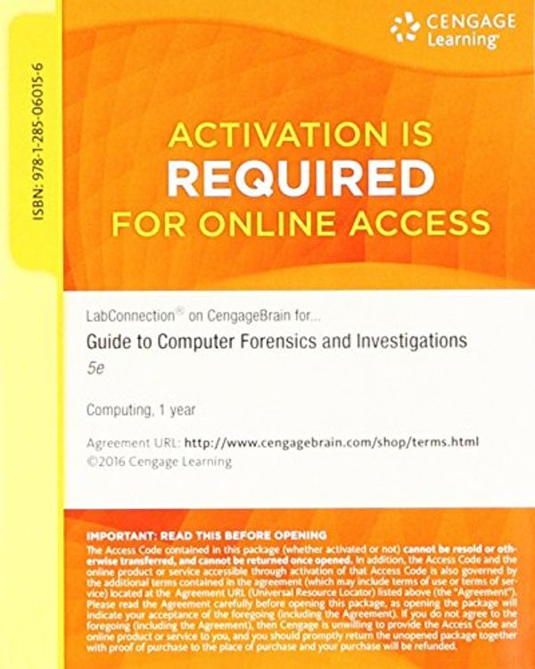Cover Art for 9781285060156, Labconnection Guide Printed Access Card for Nelson/Phillips/Steuart's Guide to Computer Forensics and Investigations, 2nd by Chris Steuart, Amelia Phillips, Bill Nelson