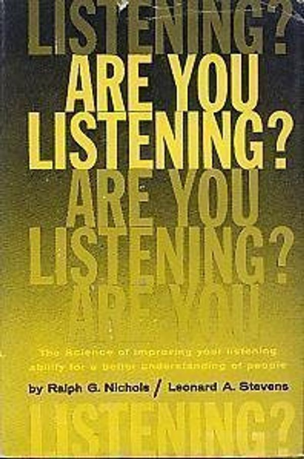 Cover Art for 9780070464759, Are You Listening? by ralph nichols